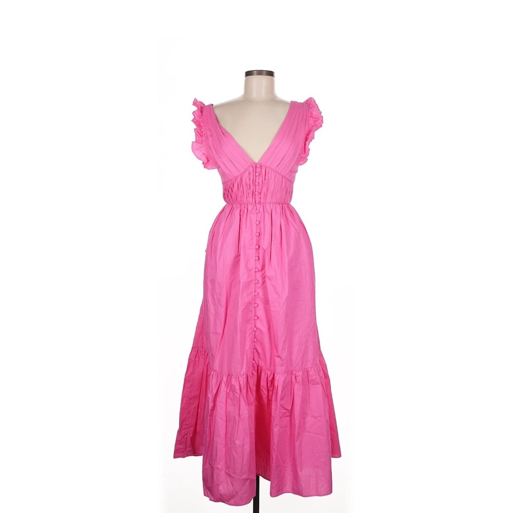 O.P.T One Pretty Time Pink Midi Ruffle Dress Revolve NWT Medium Coquette